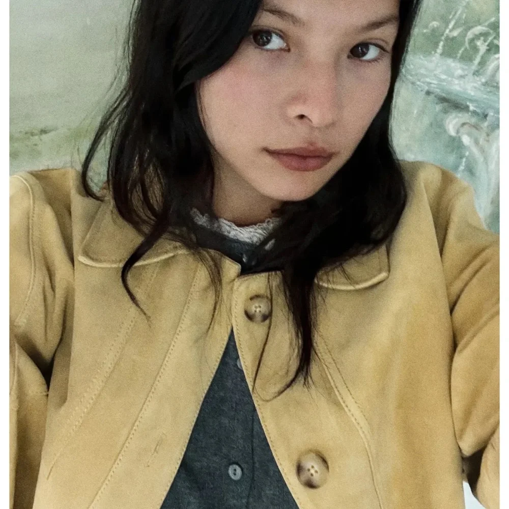Zara 100% SUEDE LEATHER JACKET - Picture 3 of 6